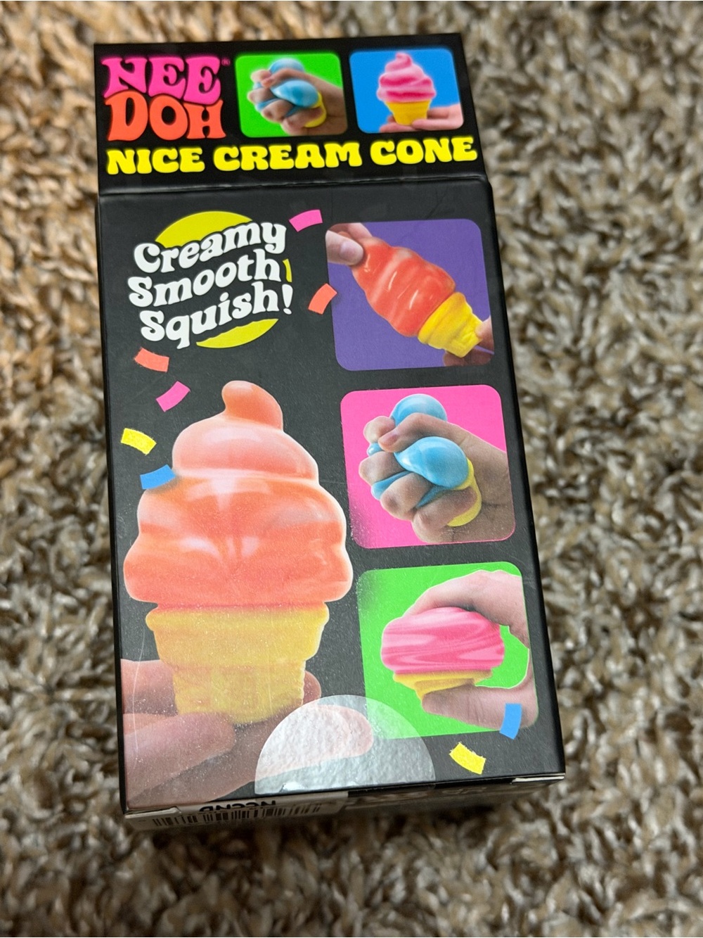 Needoh Nice Cream Cone Squishy Toy - Blue & Yellow - Picture 4 of 4